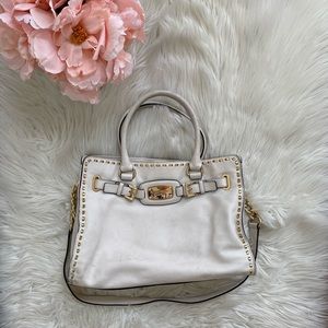 White & Gold Studded Michael Kors Bag